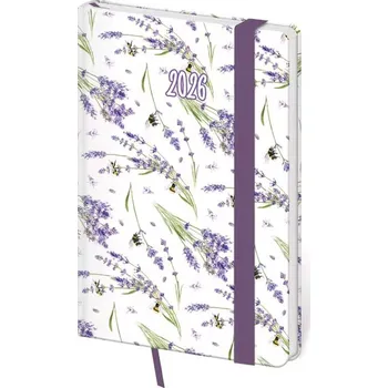 Kalendář Kapesní diář 2026 Vario Lavender s gumičkou
