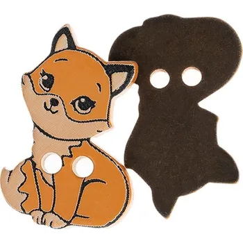 Knoflík - sada 3 ks Oranžová,Hnědá 400249 25x20 mm