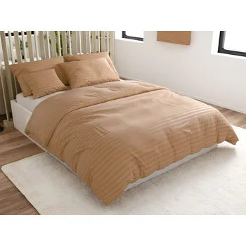 Povlečení Hotelové povlečení z mikrovlákna JASMINE hnědé - proužek 2 cm, hotelová kapsa Rozměr povlečení: 70 x 90 cm | 140 x 200 cm