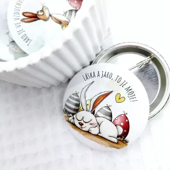 Dekorativní magnet Láska a jaro, magnetka průměr 58 mm, 1 kus