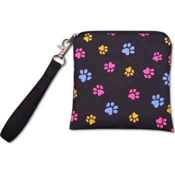 Šatoli.cz Pouzdro/klíčenka 13 x 13 cm Barevné tlapky na černé