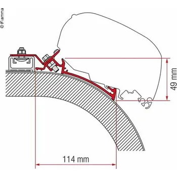Markýza Fiamma Adaptér F80S/F65L Rozměr: 400cm