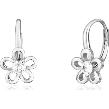 Náušnice Moonlit Dětské stříbrné náušnice kytičky se zirkonem