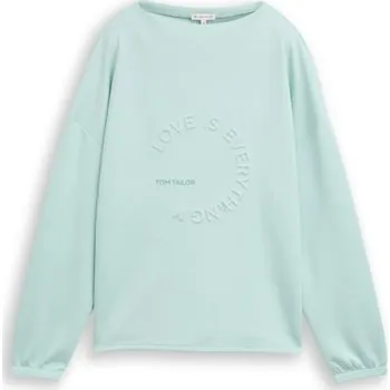 Dámský svetr TOM TAILOR® DÁMSKÁ MIKINA S PLASTICKÝM POTISKEM - MINT M