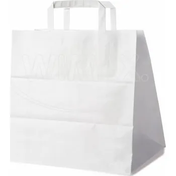 Jednorázové nádobí Papírová taška bílá 32+21 x 33 cm [50 ks]