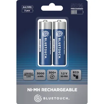 Článková baterie Klasické nabíjecí baterie BLUETOUCH; typ AA, 3000 mWh