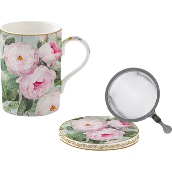 Easy Life, Itálie Easy Life - Porcelánový čajový hrnek Roses In Bloom v dárkové krabičce - 350 ml Barva: jako na obrázku