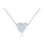 MINET Stříbrný náhrdelník LOVE se srdíčkem