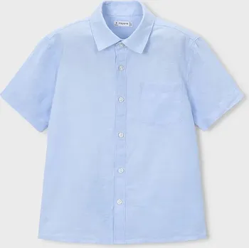 Chlapecká košile Dětská lněná košile Mayoral 3112.5A.Mini.PPY2 modrá 55X, vel. 116