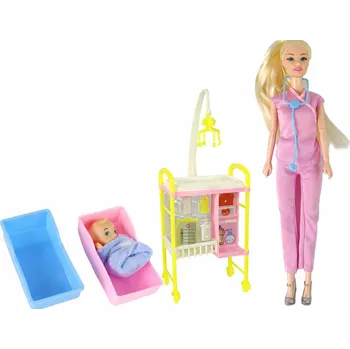 Zvýrazňovač LEAN Toys 15737 Panenka Doktorka s dlouhými vlasy a příslušenstvím