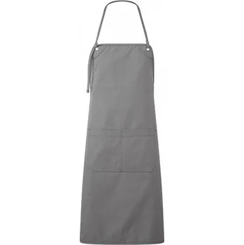 Kuchyňská zástěra Premier Workwear Plátěná zástěra pro gastro a řemesla s dvojitou středovou kapsou Barva: Šedá, Velikost: 72 x 86 cm PW181