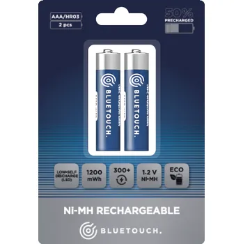 Článková baterie Klasické nabíjecí baterie BLUETOUCH; typ AAA, 1200 mWh
