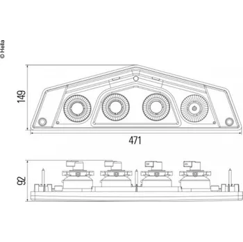 Hella zadní světlo vlevo 12V Caraluna