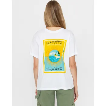 Dámské tričko Roxy Atlas Hangloose (bright white biarritz) S, bílá