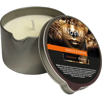 Masážní přípravek Eureko Masážní svíčka slíbatelná INTIMI Mango, Papaya, 200 ml