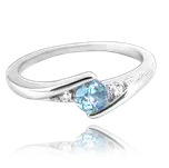 0380 MINET Elegantní stříbrný prsten s modrým zirkonem Velikost obvod (mm): 59