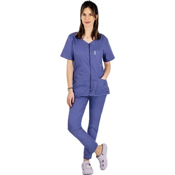 Zdravotnický oděv Fialový zdravotnický set na zip - dámský | drinuniforma.cz