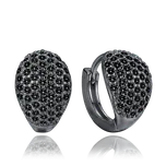 4371 MINET Stříbrné náušnice kapky s černými zirkony