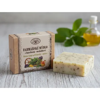 Koupelová kosmetika Farmářské mýdlo s lanolínem meduňkové 50g