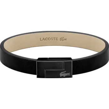 Náramek Lacoste Černý kožený náramek Lacoste Traveller 2040073 + 2 měsíce na vrácení zboží