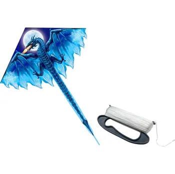 Hra na zahradu LEAN Toys 16697 Létací drak s dlouhým ocasem 170 x 130 cm, modrý