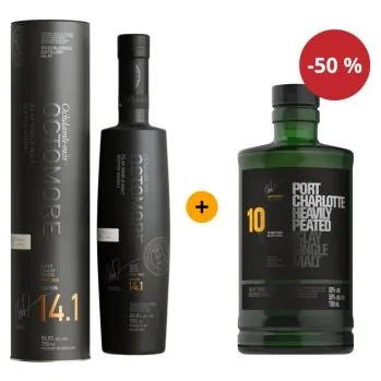 Whisky Druhá láhev za půlku Octomore 14.1 0,7 L 59,6% + Bruichladdich Port Charlotte 10YO 0,7 L 50%