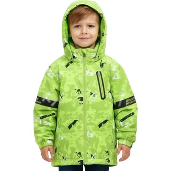 Chlapecká bunda KUGO B1950 Chlapecká podzimní/jarní bunda s fleesem zelená (- flees)