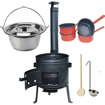 kotlíky Kotlíkový set Párty Full, kotlina 31 cm a kotlík nerez Lux 0,8 mm 6 L s poklicí a příslušenstvím