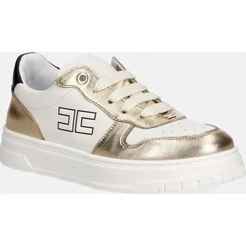 Dívčí tenisky Dětské kožené tenisky Elisabetta Franchi F4A9.E0521.30.34 zlatá 10Y, EUR 33