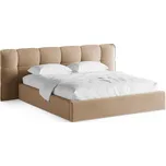 Šedobéžová čalouněná dvoulůžková postel s úložným prostorem s roštem 160x200 cm Eric – Micadoni ID_1901426