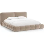 Světle hnědá čalouněná dvoulůžková postel s úložným prostorem s roštem 160x200 cm Solange – Micadoni ID_1901142