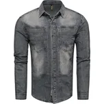 Recea Pánská džínová košile Atama grafitová M