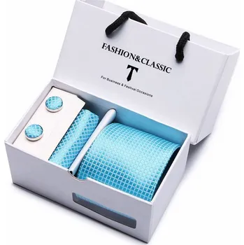 Kravata Tyrkysová Talia | Manžetové knoflíčky | Kapesníček Tyrkysová