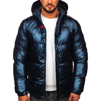 Pánská parka Tmavě modrá pánská prošívaná zimní sportovní bunda Bolf EX2125 - 3XL