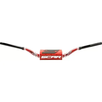 Řídítka Motokrosové bezhrazdové řidítka pro malé motocykly SCAR HANDLEBAR O2 barva černá/červená, typ LOW MINI 65/85 S9142RD-RD (upínací průměr 1 1/8" (28,6 mm) a průměr konců pro gripy 7/8" (22,2 mm))