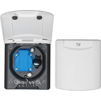 elektrický kabel FAWO Venkovní přípojka 12/230V+TV/SAT Náhradní klapka Bílá