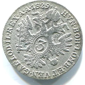 František II. 3 Kreuzer 1829/A. Ag.