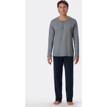 Pánské pyžamo Schiesser Grau/ Dunkelblau 880450 60