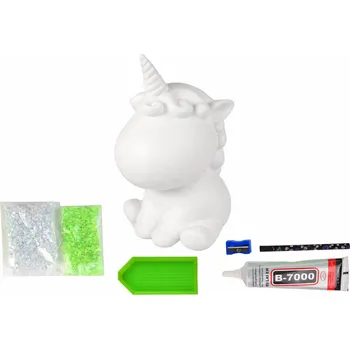 Výtvarná sada LEAN Toys 15628 Sada na výrobu diamantového jednorožce, zelený