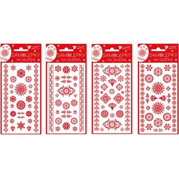 Velikonoční dekorace Anděl velikonoční samolepky na vajíčka 833, gelové červené, 19 x 9cm