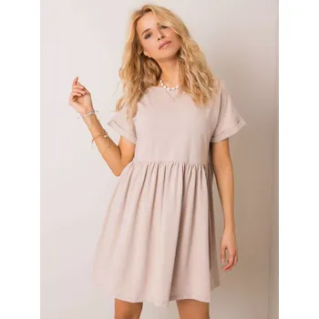 Dámské šaty Šaty RV SK 5672.03P béžové L