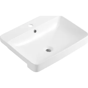 Umyvadlo CERANO - Umyvadlo keramické - polozápustné - Ravelo - bílá lesklá - 58,5x46 cm