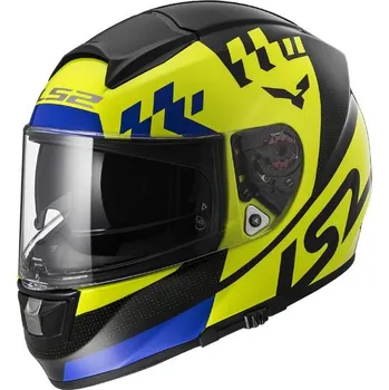 Motodoplněk LS2 Helmets LS2 přilba FF397 VECTOR Podium Hi-Vis YELLOW/BLACK fog fighter (pinlock) - XS