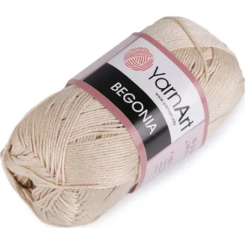 Příze Bavlněná pletací příze Begonia 50 g - 2 (4660) ecru