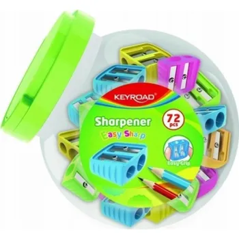 Ořezávátko KEYROAD Easy-Sharp plastové ořezávátko, dvojité, 72 ks, v tubě, mix barev