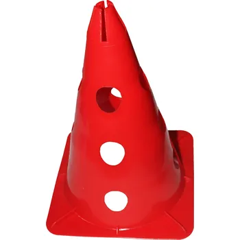 Fotbalová tréninková pomůcka Merc sport Sportovní kužel víceúčelový s otvory – 30 cm červený