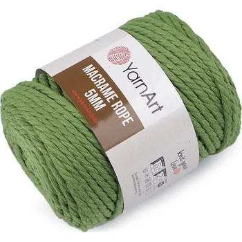 Macrame Rope 5 mm Pletací příze 500 g - 20 (787) zelená sv.
