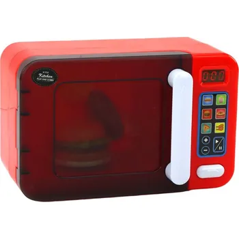 Hračka LEAN Toys 17717 Dětská mikrovlna trouba červená s doplňky