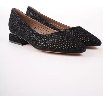 Dámské lodičky KARISMA dámské lodičky černé semišové s ozdobnou mašlí