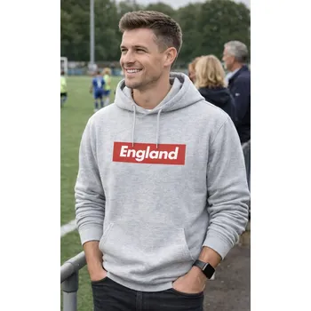 Pánská mikina pánská mikina ENGLAND - GREY - XL (Classicos de Futebol England Fan Hoodie)